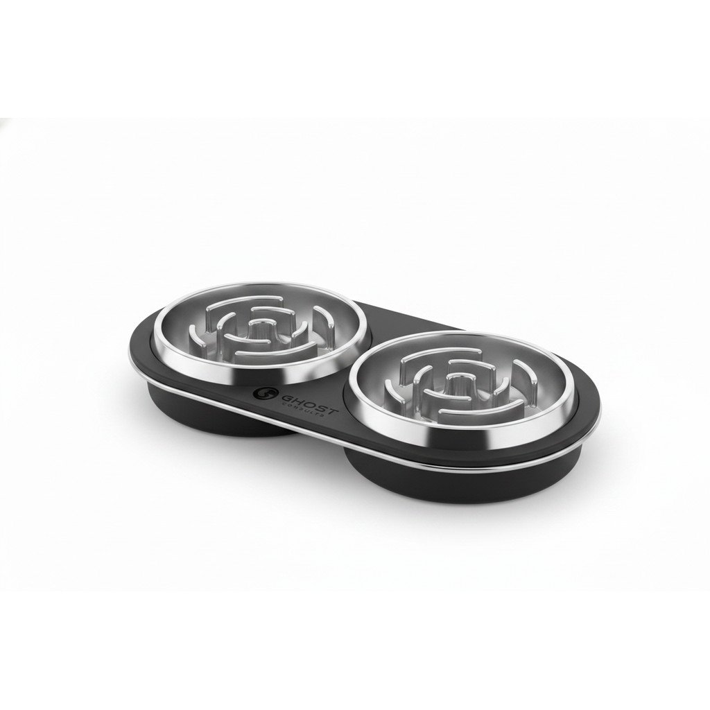 Stainless Slow-Feeder Double Bowl