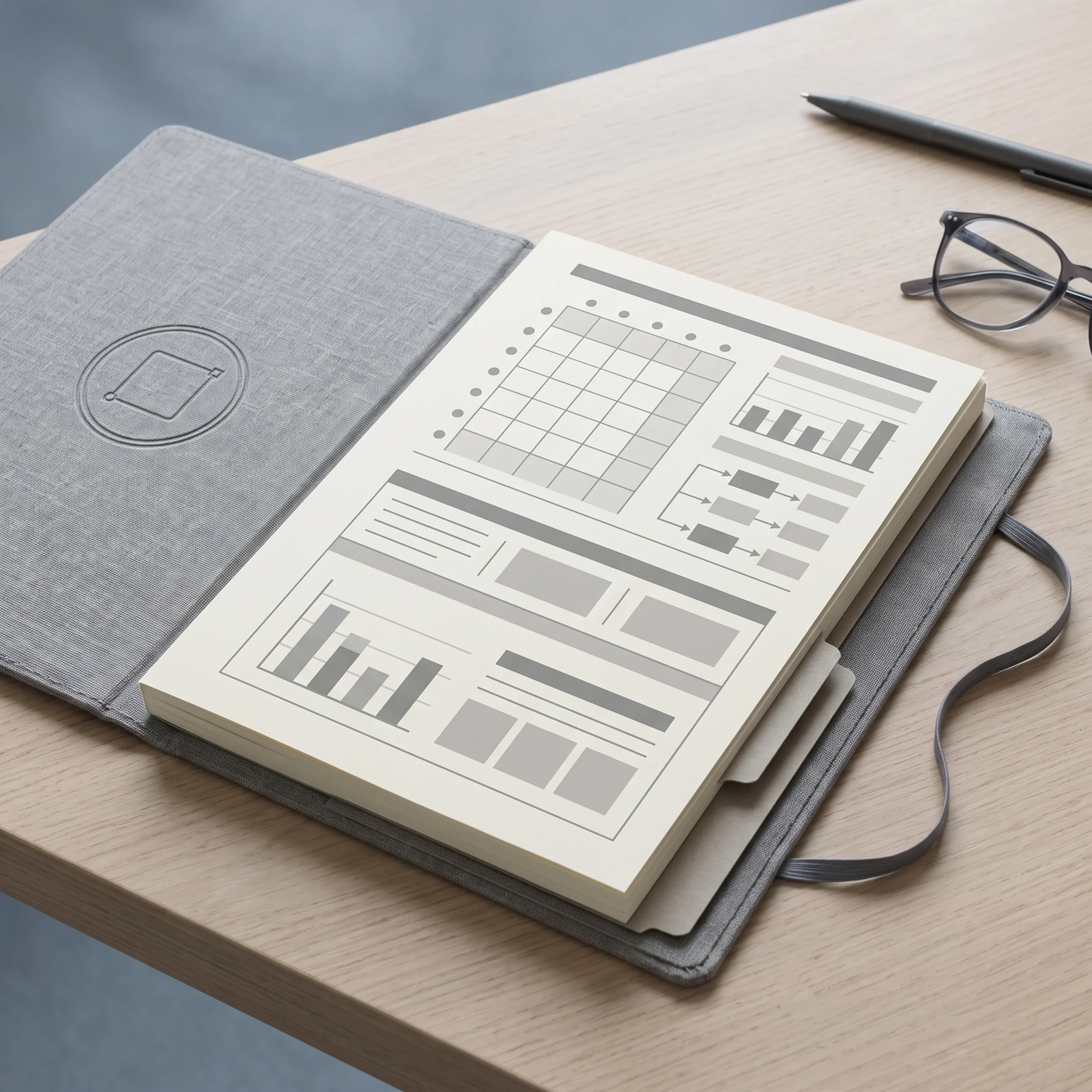 A bound Quarterly Strategy Intensive deliverable open on a desk